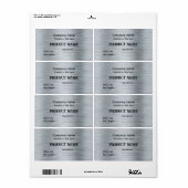 Elegant metaalzilver etiket (Full Sheet)