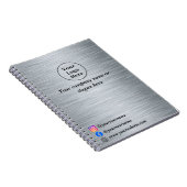 Elegant metaalzilver notitieboek (Rechterzijde)
