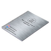 Elegant metaalzilver notitieboek (Linkerzijde)
