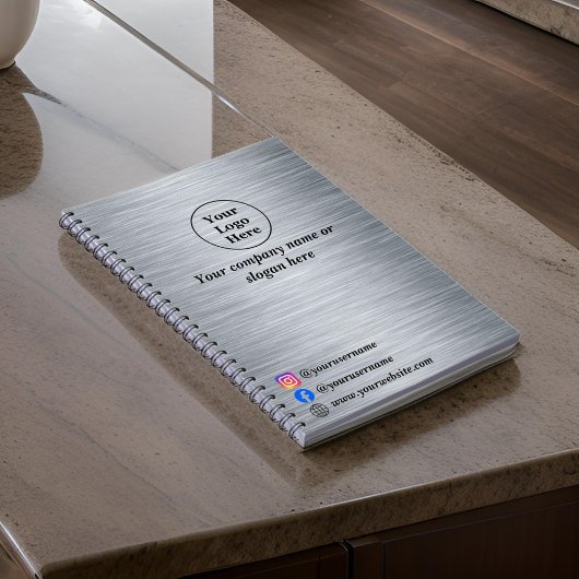 Elegant metaalzilver notitieboek