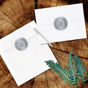 Elegant metaalzilver ronde sticker