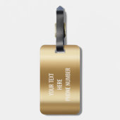 Elegant Metal 3D look Calligrafie Gold Monogram Bagagelabel (Achterkant verticaal)