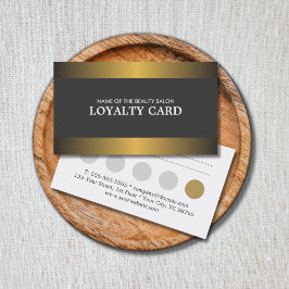 Elegant Metal Gold Grey Salon Loyalty Kaart