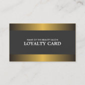 Elegant Metal Gold Grey Salon Loyalty Kaart (Voorkant)