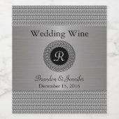 Elegant Metal Look Bruiloft Wijn Label Etiket (Enkel label)