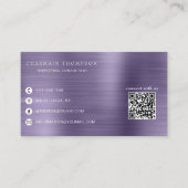 Elegant Metal Midnight QR Code verbindt met ons Visitekaartje (Voorkant)