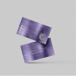 Elegant Metal Midnight QR Code verbindt met ons Visitekaartje