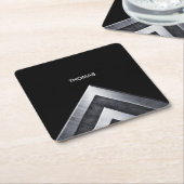 Elegant Metal Pattern Monogramed Kartonnen Onderzetters (Schuin)