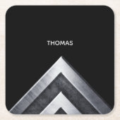 Elegant Metal Pattern Monogramed Kartonnen Onderzetters (Voorkant)