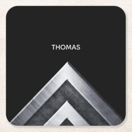 Elegant Metal Pattern Monogramed Kartonnen Onderzetters