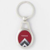 Elegant Metal Pattern Monogramed Sleutelhanger (Voorkant)