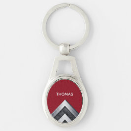 Elegant Metal Pattern Monogramed Sleutelhanger