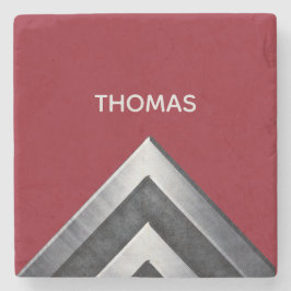 Elegant Metal Pattern Monogramed Stenen Onderzetter