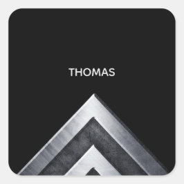 Elegant Metal Pattern Monogramed Vierkante Sticker