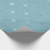 Elegant metalblue kerstster cadeaupapier (Hoek)