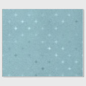 Elegant metalblue kerstster cadeaupapier (Vlak)