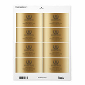 Elegant metalen goud toevoegen Logo achtergrond Etiket (Full Sheet)