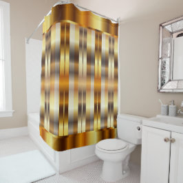 Elegant metalen gouden strips douchegordijn