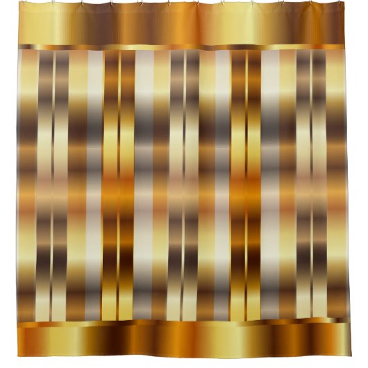 Elegant metalen gouden strips douchegordijn (Voorkant)