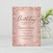 Elegant Metalen Roos Gouden Glitter 60e Verjaardag Kaart (Staand voorkant)