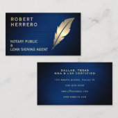 Elegant metalen vederdeksel visitekaartje (Voorkant / Achterkant)