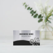 Elegant metalen zilver Professional-mechanisme Visitekaartje (Staand voorkant)