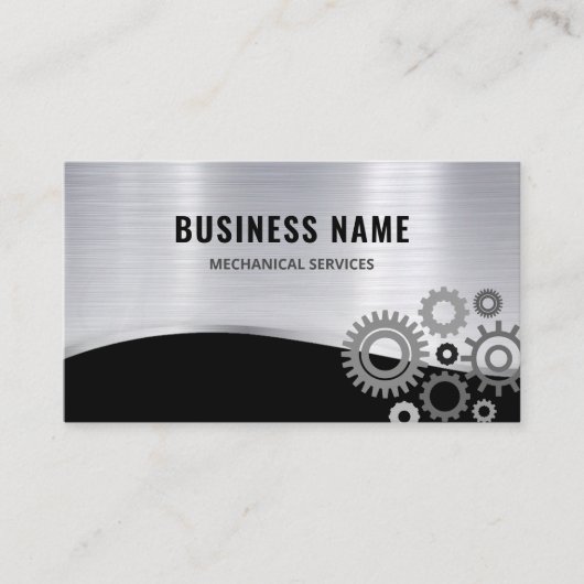 Elegant metalen zilver Professional-mechanisme Visitekaartje (Voorkant)