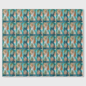 Elegant metalic uiterlijk, blauwgroen, goud cadeaupapier (Vlak)