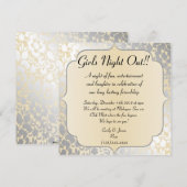 Elegant Metallic Beige Girls Night Out Uitnodiging (Voorkant / Achterkant)