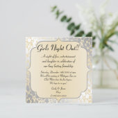 Elegant Metallic Beige Girls Night Out Uitnodiging (Staand voorkant)