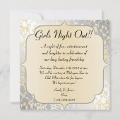 Elegant Metallic Beige Girls Night Out Uitnodiging (Voorkant)