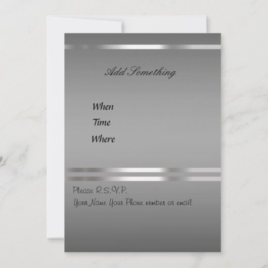 Elegant Metallic Birthday Invitation Kaart (Achterkant)