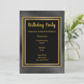 ELEGANT METALLIC BLACK & GOLD EMBOSSED BIRTHDAAG 2 KAART (Staand voorkant)