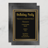 ELEGANT METALLIC BLACK & GOLD EMBOSSED BIRTHDAAG 2 KAART (Voorkant / Achterkant)