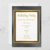 ELEGANT METALLIC BLACK & GOLD EMBOSSED BIRTHDAAG KAART (Voorkant)