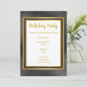 ELEGANT METALLIC BLACK & GOLD EMBOSSED BIRTHDAAG KAART (Staand voorkant)