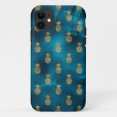 Elegant Metallic Blauwgroen Gold Pineapple Chic  Case-Mate iPhone Case (Achterkant)