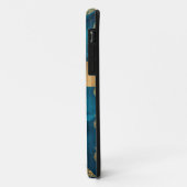 Elegant Metallic Blauwgroen Gold Pineapple Monogra Case-Mate iPhone Case (Achterkant/links)