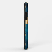 Elegant Metallic Blauwgroen Gold Pineapple Monogra Case-Mate iPhone Case (Achterkant/rechts)