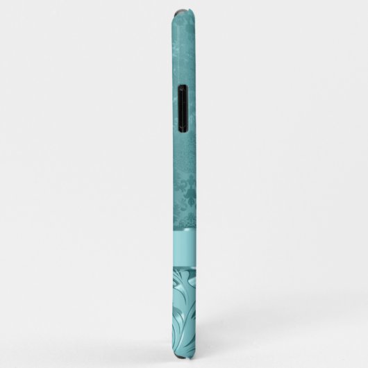 Elegant Metallic Blauwgroen-groene dampen & kant Case-Mate iPhone Case (Achterkant/rechts)