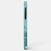 Elegant Metallic Blauwgroen-groene dampen & kant Case-Mate iPhone Case (Achterkant/links)