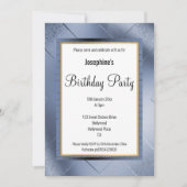 ELEGANT METALLIC BLUE GOLD PATROON BIRTHDAY 2 KAART (Voorkant)