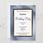 ELEGANT METALLIC BLUE GOLD PATTERN BIRTHDAY KAART (Voorkant)