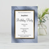 ELEGANT METALLIC BLUE GOLD PATTERN BIRTHDAY KAART (Staand voorkant)
