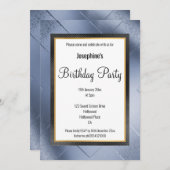 ELEGANT METALLIC BLUE GOLD PATTERN BIRTHDAY KAART (Voorkant / Achterkant)
