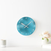 Elegant Metallic Blue Silver Decorative Ronde Klok (Huis)