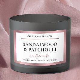 Elegant Metallic Brons Roos Gold Script Candle Rechthoekige Sticker