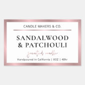 Elegant Metallic Brons Roos Gold Script Candle Rechthoekige Sticker (Voorkant)