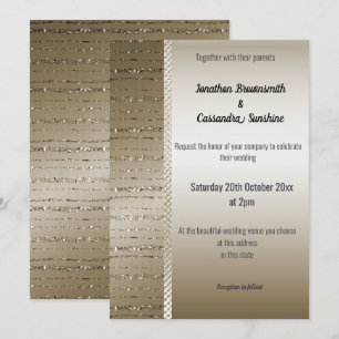ELEGANT METALLIC BRONZE PATROON WEDDING INVITATION KAART