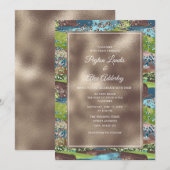 Elegant Metallic Copper Green Blauwgroen Wedding I Kaart (Voorkant / Achterkant)